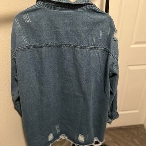 Oversized Distressed Denim Jacket